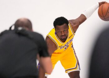 Bronny James unbothered by father LeBron’s departure, eager to be own man with Lakers